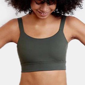 NEW ADAY "LIGHTEN UP" Sports Bra Moss Green Sustainable Athleisure Size XS